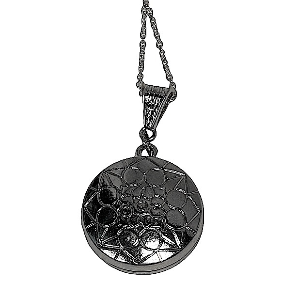 Sunflower essential oil “locket” diffuser necklace & rhinestones on silver chain - Picture 10 of 15